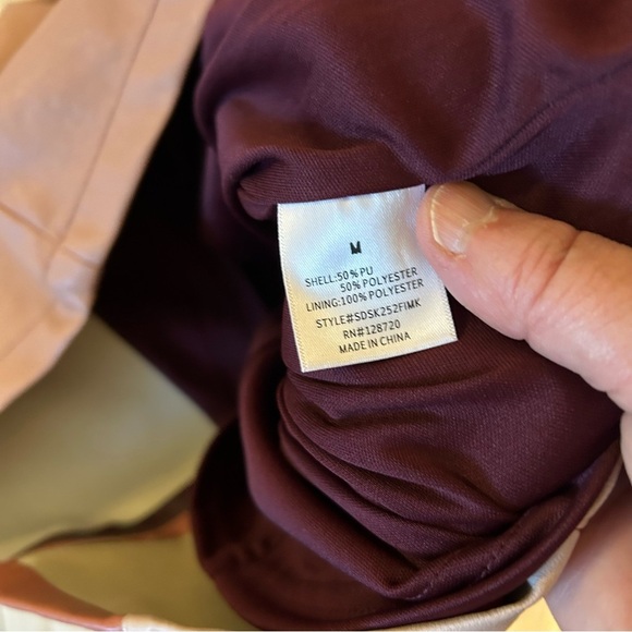 Mi Ami Francesca’s Colorblock Faux Leather Skirt. Size Medium. - Picture 6 of 8